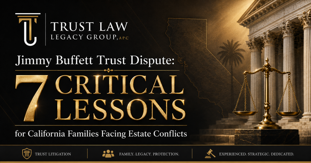 California estate attorney reviewing a trust document with a family